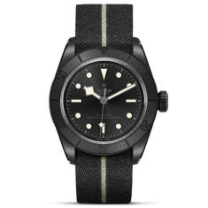 Previously Owned TUDOR Black Bay 41 Ceramic Case Hybrid Leather and Rubber Strap Watch - M79210CNU-0001