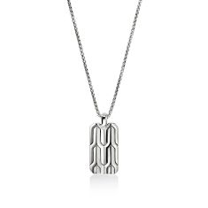 John Hardy Icon 50 Sterling Silver Tag Pendant Necklace 1