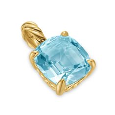 image of David Yurman Marbella Pendant in 18K Yellow Gold with Sky Blue Topaz, 12mm with sku:20544623