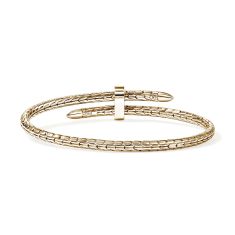 John Hardy Spear 1/6ctw Diamond 4mm Yellow Gold Flex Cuff Bracelet