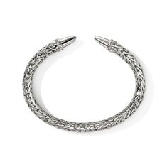 John Hardy Spear 50 1/4ctw Diamond 8.9mm Sterling Silver Cuff Bracelet