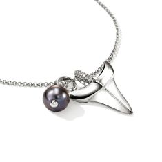 John Hardy Shark Tooth and Pearl Talisman Sterling Silver Necklace