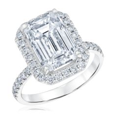 Emerald-Cut Created White Sapphire Sterling Silver Ring