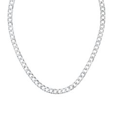 image of Men's 1/8ctw Diamond Sterling Silver Curb Chain Necklace with sku:20545596