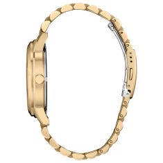 Citizen Eco-Drive Rolan Black Dial Gold-Tone Stainless Steel Bracelet Watch 40mm - AW0152-58H