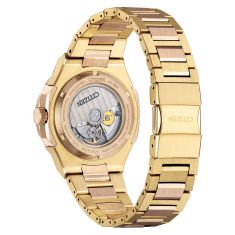 Citizen Series8 880 GMT Automatic Black Dial Gold-Tone Bracelet Watch 41mm - NB6033-51E