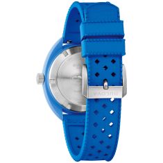 Bulova Snorkel Blue Tang Fish Blue Dial Blue Rubber Strap Watch 41mm - 98B445