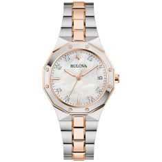 Bulova Prestige Classic Mother-of-Pearl Dial Two-Tone Rose Gold Stainless Steel Bracelet 32mm - 98P235