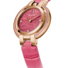 Bulova Rubaiyat Spring Special Edition Pink Dial Pink Leather Strap 30mm - 97R103
