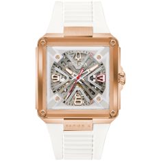 Bulova Marc Anthony Series X Special Edition Silver-Tone Dial White Rubber Strap Watch 39mm - 97A194