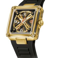 Bulova Marc Anthony Series X Special Edition Gold-Tone Dial Black Rubber Strap Watch 39mm - 97A195