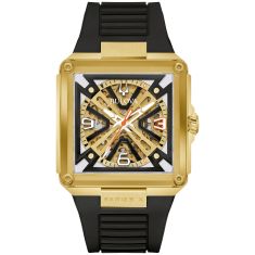 Bulova Marc Anthony Series X Special Edition Gold-Tone Dial Black Rubber Strap Watch 39mm - 97A195