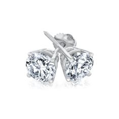 image of 4ctw Round Lab Grown Diamond Solitaire 14k White Gold Stud Earrings with sku:20547121