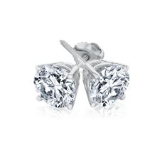 image of 5ctw Round Lab Grown Diamond Solitaire 14k White Gold Stud Earrings with sku:20547139