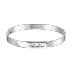 image of Messika Move Noa 1/6ctw Diamond 18k White Gold Bangle Bracelet with sku:20547410
