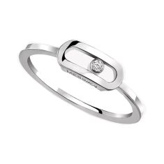 image of Messika Move Uno Diamond Accent 18k White Gold Ring - Size 6.25 with sku:20547428