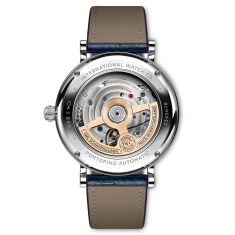 IWC Portofino Automatic Diamond Silver-Tone Dial Blue Leather Strap Watch 37mm - IW658601