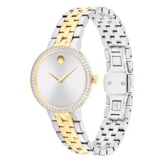 Movado Museum Classic Diamond Accent Silver-Tone Dial Two-Tone Stainless Steel Bracelet Watch 30mm - 0608067