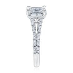 1 1/4ctw Emerald Diamond 14k White Gold Engagement Ring