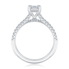 1 1/4ctw Emerald Diamond 14k White Gold Engagement Ring