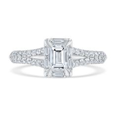 1 1/4ctw Emerald Diamond 14k White Gold Engagement Ring