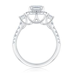 1 3/4ctw Emerald Diamond 14k White Gold Halo Engagement Ring