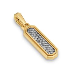 image of Men's David Yurman Streamline Inlay Amulet in 18K Yellow Gold with Meteorite and Grey Diamonds, 30.7mm with sku:20548889
