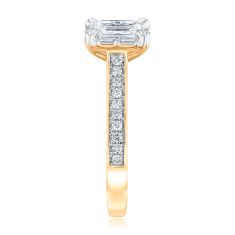 1ctw Emerald Diamond 14k Yellow Gold Engagement Ring