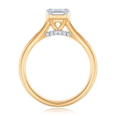 1ctw Emerald Diamond 14k Yellow Gold Engagement Ring