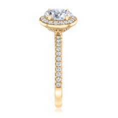 1 3/4ctw Oval Diamond Halo 14k Yellow Gold Engagement Ring