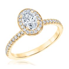 1 3/4ctw Oval Diamond Halo 14k Yellow Gold Engagement Ring