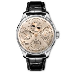 IWC Portugieser Perpetual Calendar 44 Black Leather Strap Watch 44.4mm - IW503704
