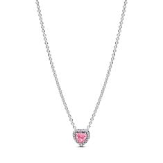Pandora Pink Elevated Heart Necklace 1