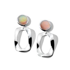 image of IPPOLITA Polished Rock Candy Small Dot and Frame Post Earrings in Brown Shell with sku:20556320