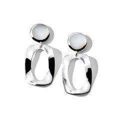image of IPPOLITA Polished Rock Candy Small Dot and Frame Post Earrings in Mother of Pearl with sku:20556338