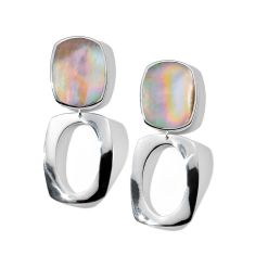 image of IPPOLITA Polished Rock Candy Long Oval and Large Frame Post Earrings in Brown Shell with sku:20556346