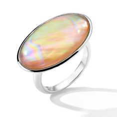 IPPOLITA Polished Rock Candy Sculptured Large Oval Ring in Brown Shell - Size 7