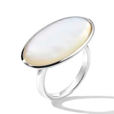 IPPOLITA Polished Rock Candy Sculptured Large Oval Ring in Mother of Pearl - Size 7