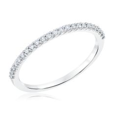 1/6ctw Lab Grown Diamond 14k White Gold Wedding Band