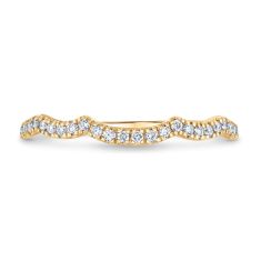 1/5ctw Lab Grown Diamond 14k Yellow Gold Contour Wedding Band