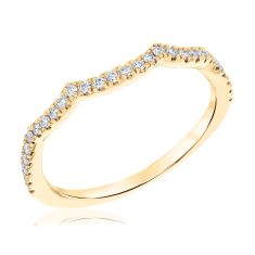 1/5ctw Lab Grown Diamond 14k Yellow Gold Contour Wedding Band