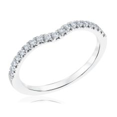 1/5ctw Lab Grown Diamond 14k White Gold Curved Wedding Band