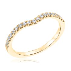 1/5ctw Lab Grown Diamond 14k Yellow Gold Curved Wedding Band