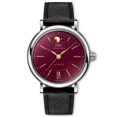 IWC Portofino Automatic Moon Phase 37 Year of the Snake Black Leather Strap Watch 37mm - IW459604