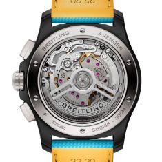 Breitling Avenger B01 Chronograph 42 Night Mission Turquoise Blue Dial Leather Strap Watch 42mm - SB0146101L1X1