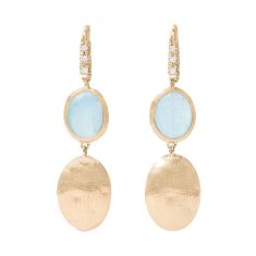 image of Marco Bicego Siviglia 18k Yellow Gold Aquamarine and Diamond Accent Earrings with sku:20557211