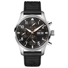 image of IWC Pilot's Chronograph 41 APXGP Black Dial Black Rubber Strap Watch 41mm - IW388116 with sku:20559233