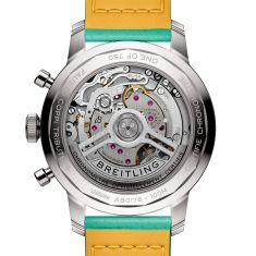 Breitling Top Time B01 Fausto Coppi Limited Edition Turquoise Blue Leather Strap Watch 41mm - AB01768A1A1X1