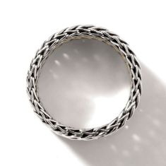 John Hardy Rata Two-Tone 9mm Wide Chain Ring - Size 7