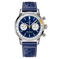 Breitling Top Time B01 Gino Bartali Limited Edition Blue Leather Strap Watch 41mm - AB01767A1C1X1